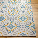 Devorah Bohemian Light Gray/Dark Teal Area Rug