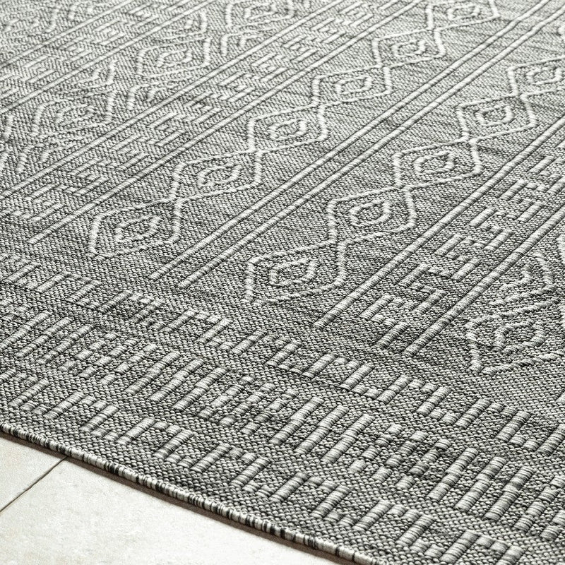 Benjaman Bohemian Black/Cream Area Rug