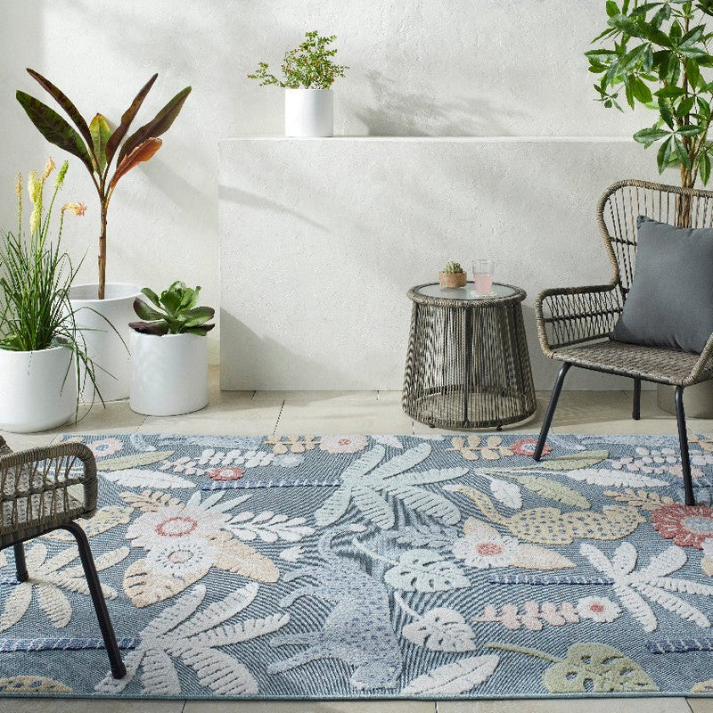 Marquite Cottage Pale Blue Area Rug