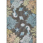 Parth Cottage Charcoal/Blue Area Rug