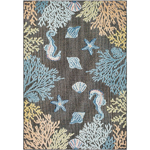 Parth Cottage Charcoal/Blue Area Rug