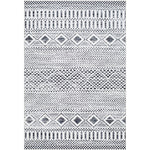 Keniesha Bohemian/Global Off-White/Black Washable Area Rug
