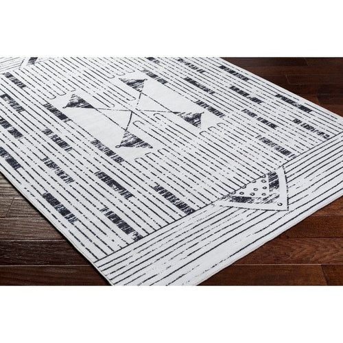 Carmella Modern Ivory/Black Washable Area Rug