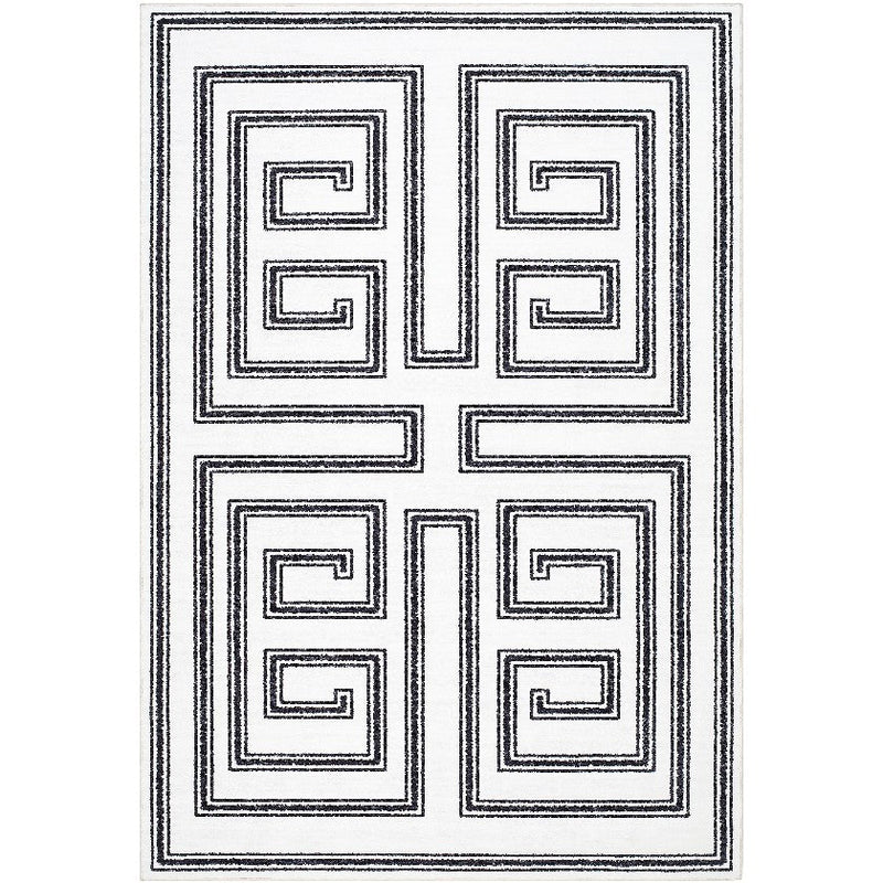 Staley Modern Black Washable Area Rug