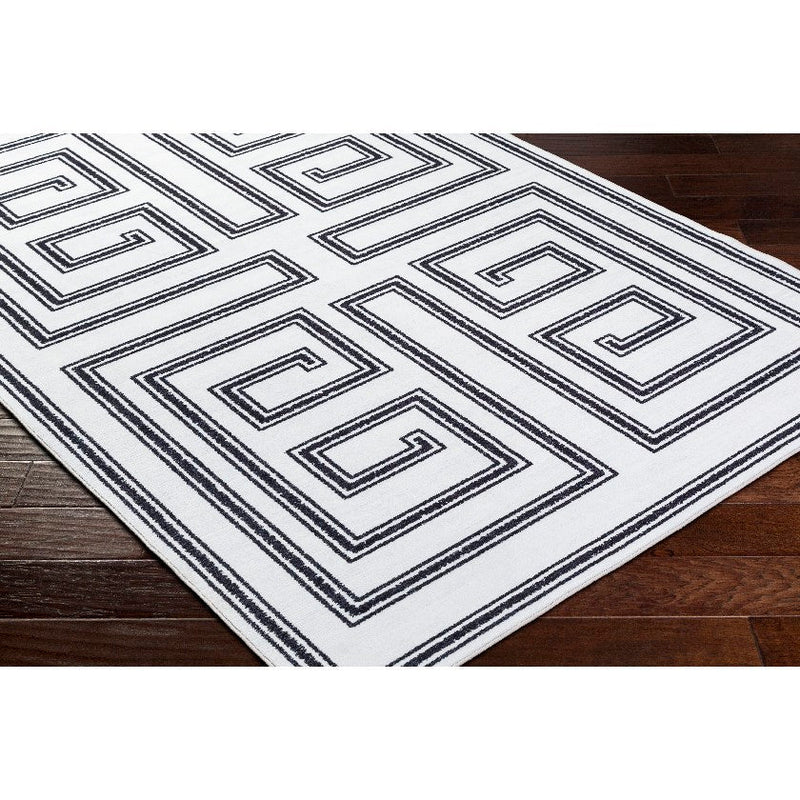 Staley Modern Black Washable Area Rug