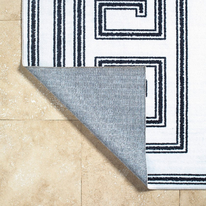 Staley Modern Black Washable Area Rug