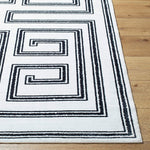 Staley Modern Black Washable Area Rug