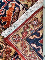 Hand-Knotted Afghani Bidjar Wool Rug – 9’x12’6” – Intricate Geometric & Floral Motifs