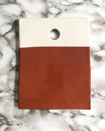 Casa Cubista Dipped Terracotta & White Rectangle Cheese Board