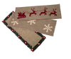 Handmade Gray Hand Felted Wool Christmas Table Runner - Snowflakes - 16"x44"