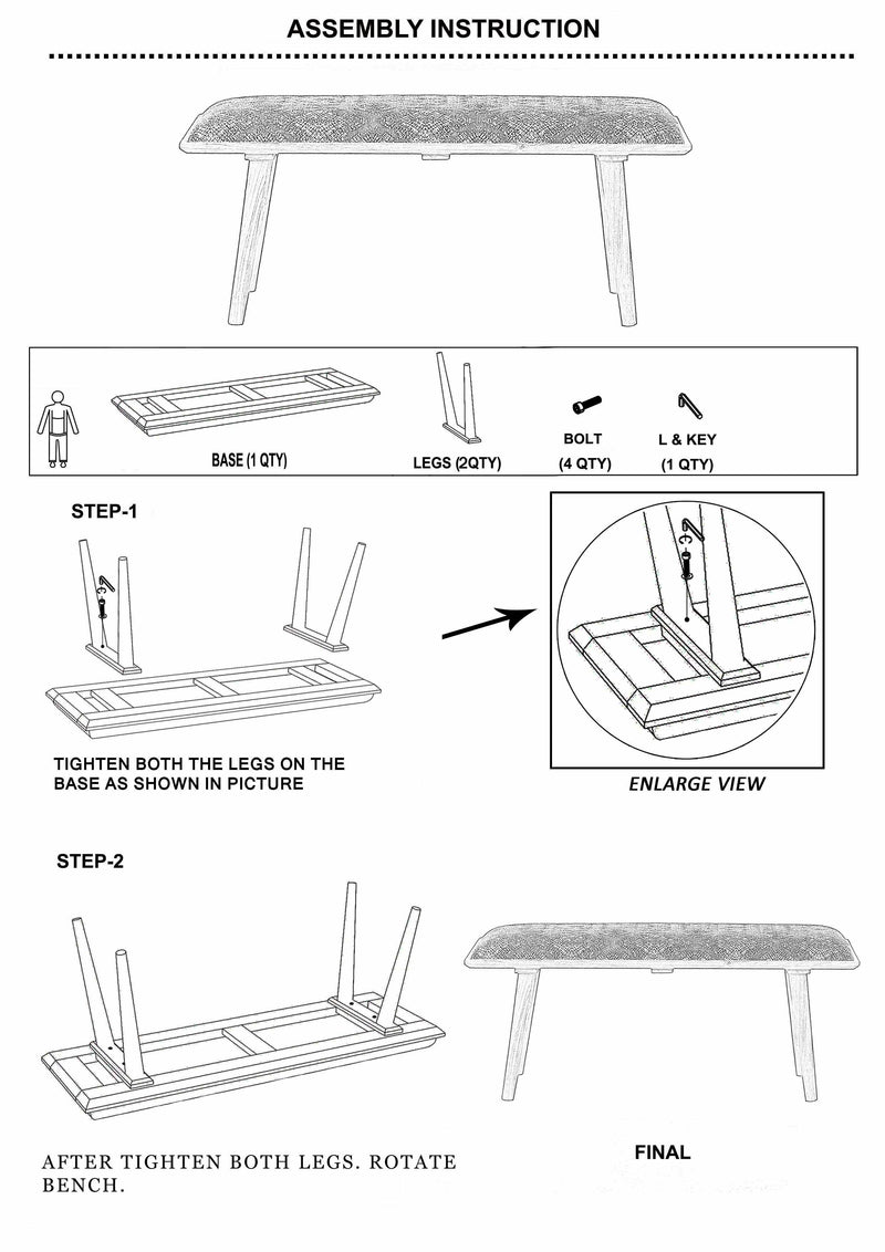Dilkon Upholstered Wood Bench