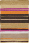 Akiak Modern Black/Orange/Brown Area Rug