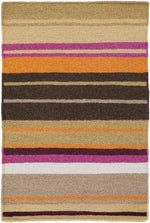 Akiak Modern Black/Orange/Brown Area Rug