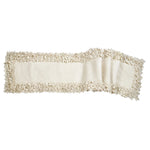 Hand Felted Wool Floral Border Table Runner in Cream, 16x90"