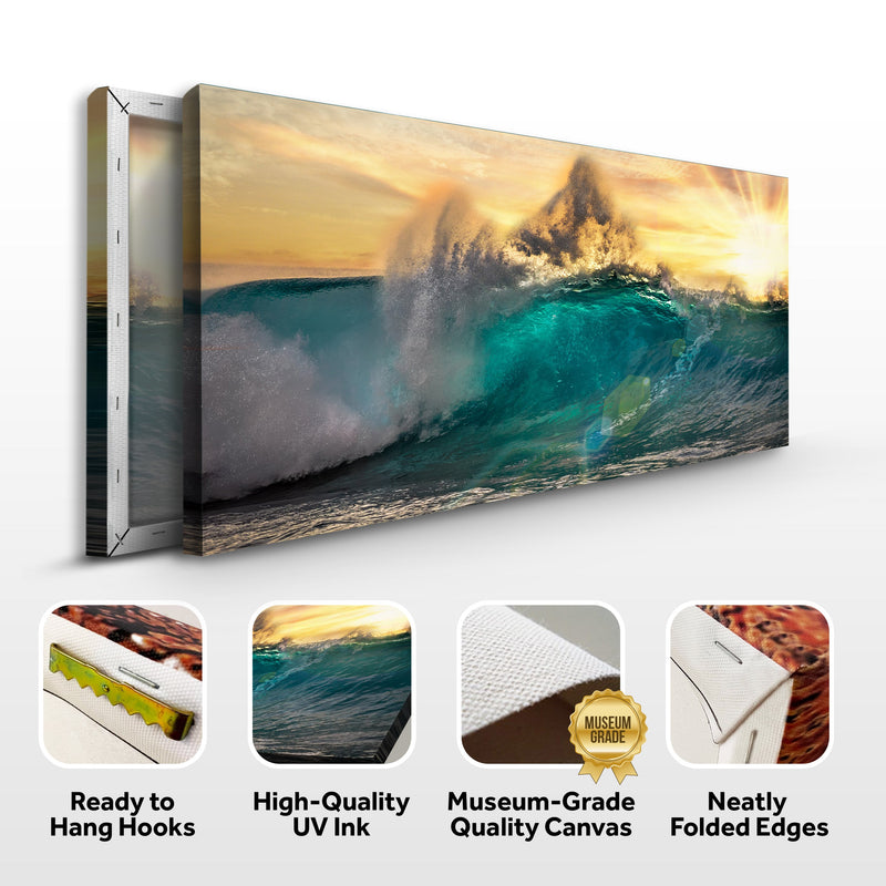 Sunrise On Atlantic Ocean Canvas Wall Art