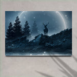 Midnight Deer Canvas Wall Art