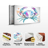 Coastal Crab Watercolor Canvas Wall Art
