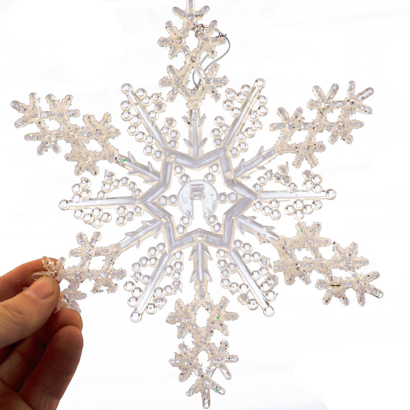 SnowSparkle Acrylic Snowflakes For Christmas Tree Glitter Winter Ornaments,  Ideal For Indoor/Outdoor Décor. From Mozifang, $8.59