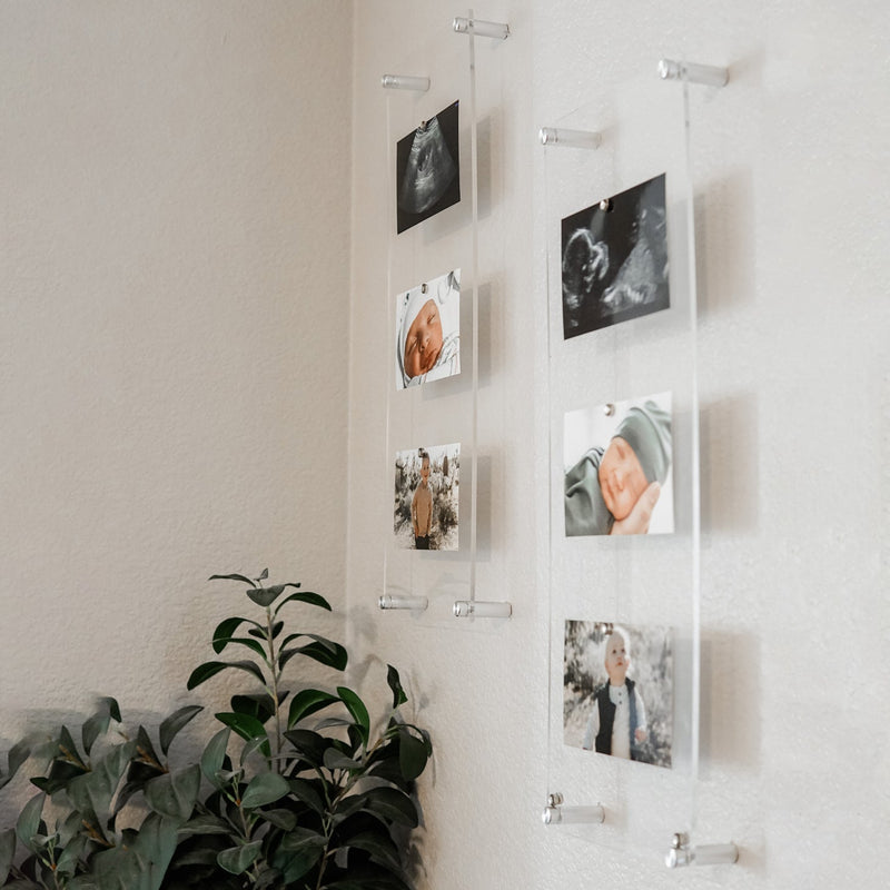 Single Acrylic Magnet Wall Frame - CHOOSE YOUR SIZE (Silver/Gold)
