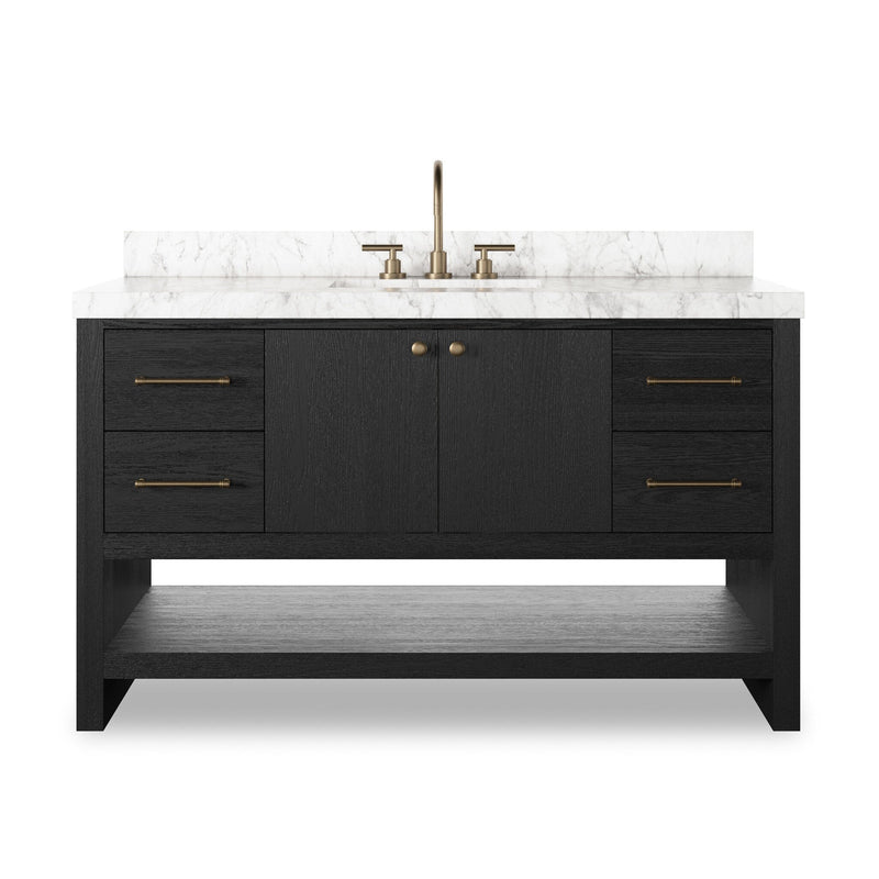Anthem Black Wash Oak Veneer Single Wide Vanity | shipping 6/16/2025
