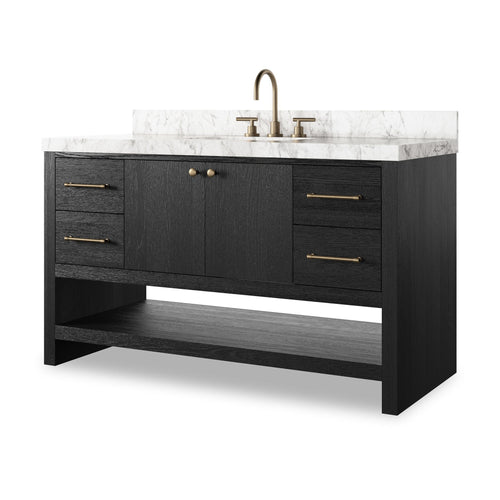 Anthem Black Wash Oak Veneer Single Wide Vanity | shipping 6/16/2025