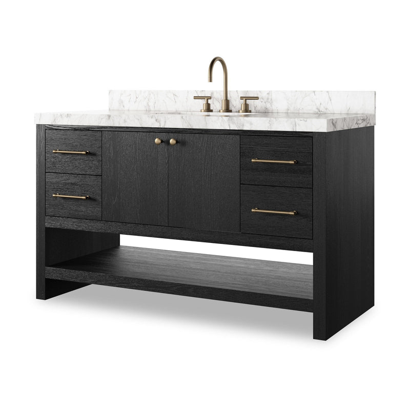 Anthem Black Wash Oak Veneer Single Wide Vanity | shipping 6/16/2025