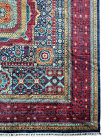 Hand-Knotted Mamluk Wool Rug – 8'4" x 9'9" – Intricate Geometric Masterpiece
