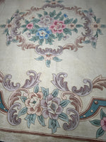 Hand-Tufted Chinese Aubusson Wool Rug – 7'10" x 11' – Luxurious Traditional Design