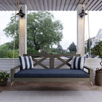 Breezy Acres Malvern Porch Swing Bed, 6 Ft Dark Walnut with Clearcoat