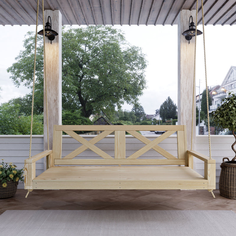 Breezy Acres Malvern Porch Swing Bed, 5 Ft Unfinished with Clearcoat