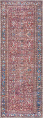 Rust Baki Tradional Washable Area Rug