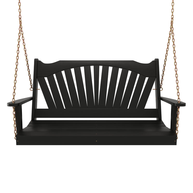 Keystone Amish Co. Sunburst Porch Swing, 5 Foot, Black