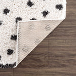 Chaia Dotted Black & White Plush Rug