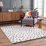 Chaia Dotted Black & White Plush Rug