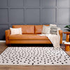 Chaia Dotted Black & White Plush Rug