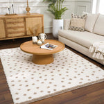 Chaia Dotted Cream & Brown Plush Rug