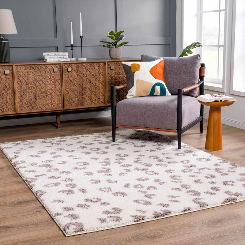 Zhen Pink & White Plush Rug