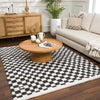 Kieu Black & White Checkered Area Rug