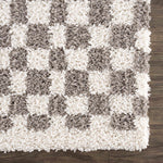 Kieu Taupe Checkered Area Rug