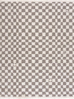 Kieu Taupe Checkered Area Rug