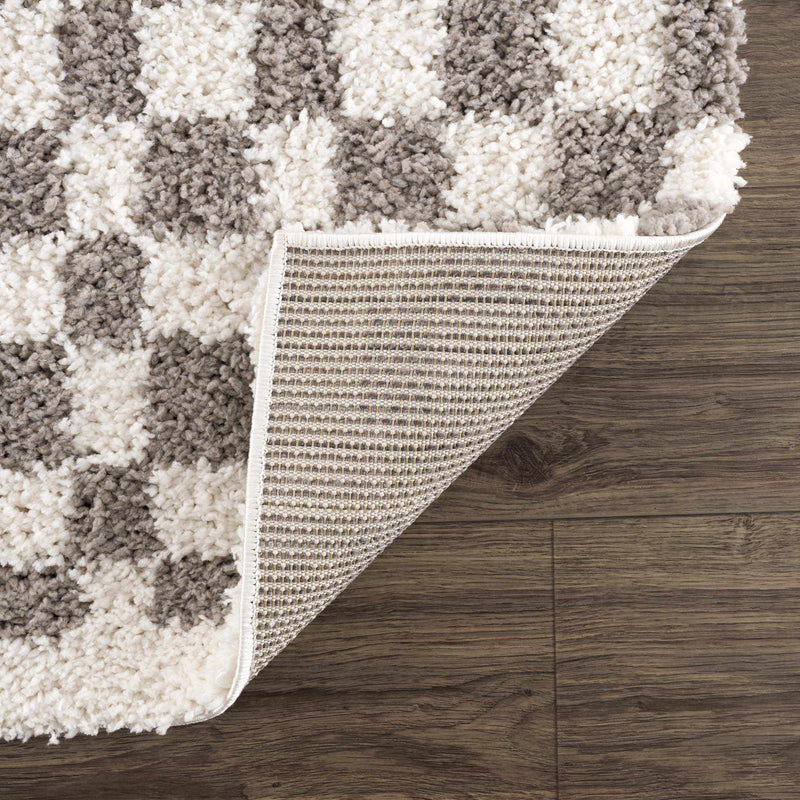 Kieu Taupe Checkered Area Rug