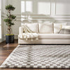 Kieu Taupe Checkered Area Rug