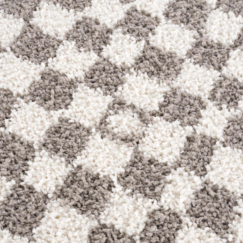 Kieu Taupe Checkered Area Rug