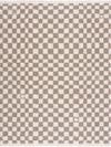 Kieu Light Gray & Taupe Checkered Area Rug