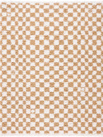 Kieu Yellow & White Checkered Area Rug