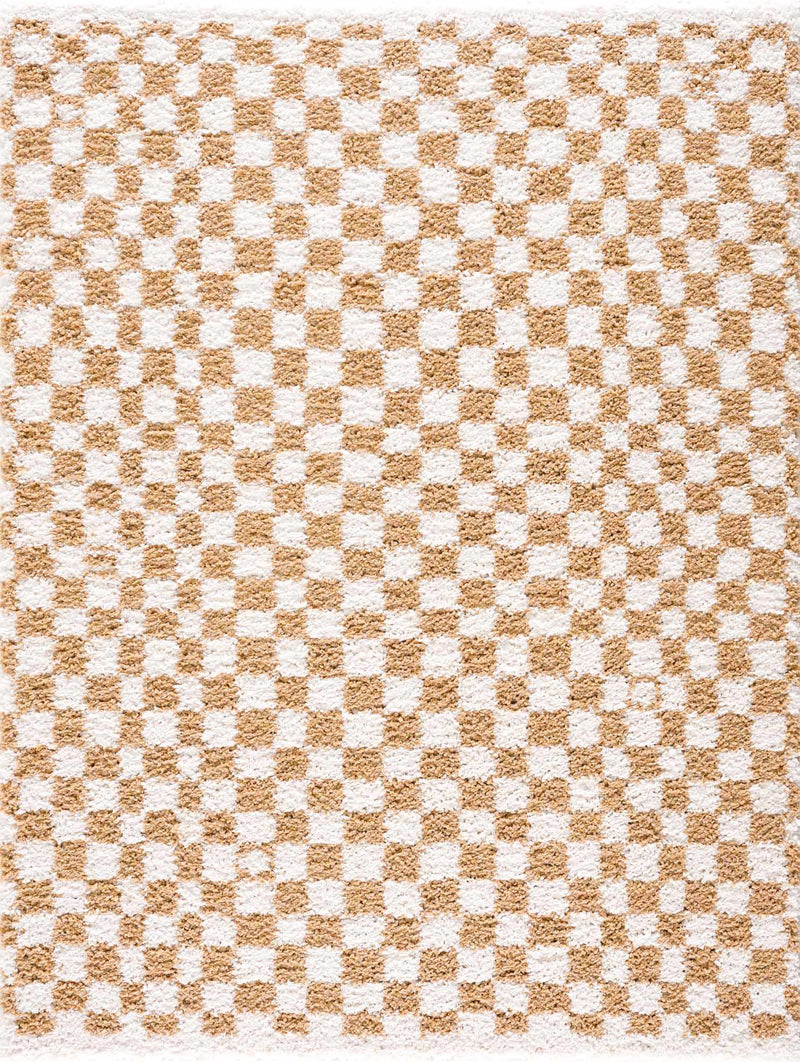 Kieu Yellow & White Checkered Area Rug