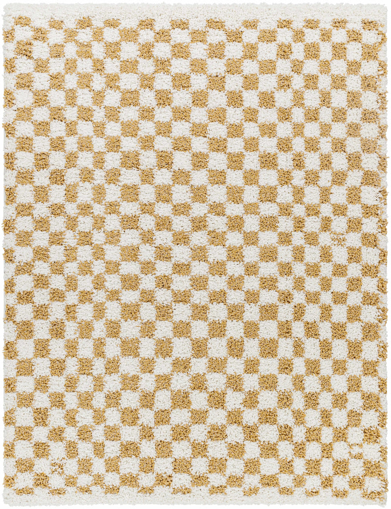 Kieu Yellow & White Checkered Area Rug