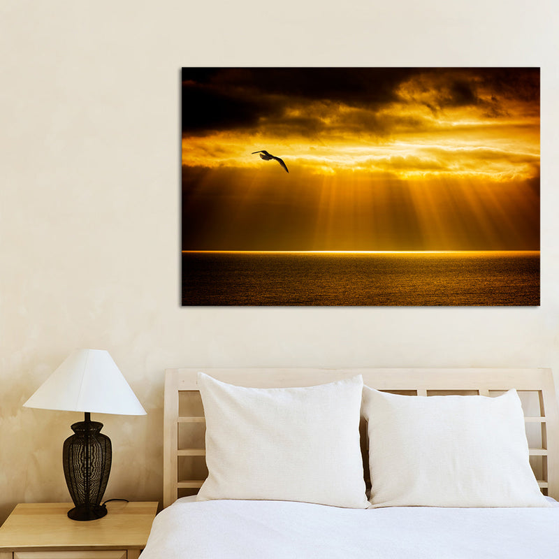 Golden Ocean Sky Wall Art