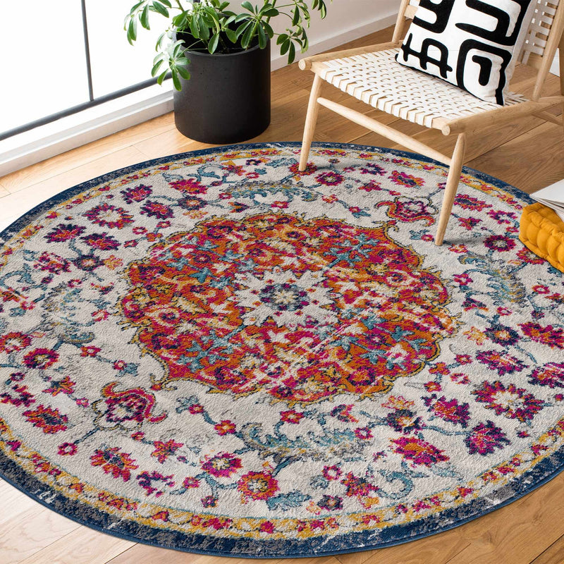 Tigril Blue & Orange 2304 Area Rug