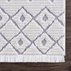 Ivory Gray Beil Textured Trellis Fringe Area Rug